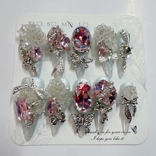 Ultimate Sparkle Collection β Handmade Full Rhinestone Glam Nails