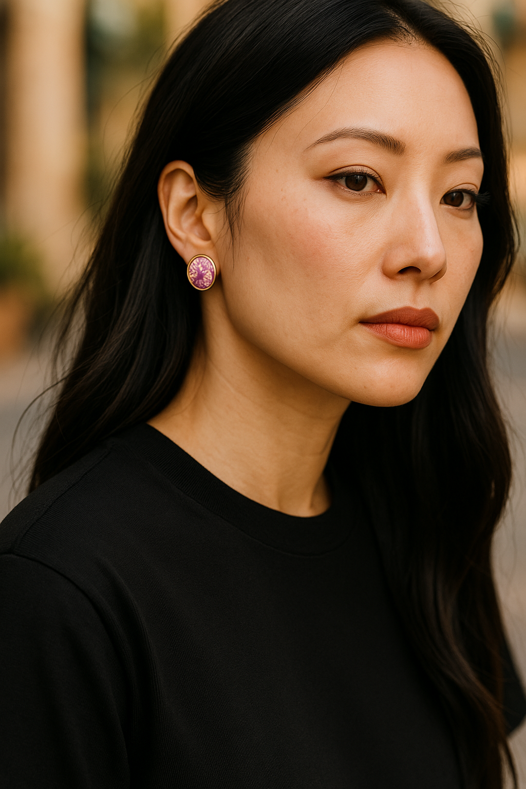 Vintage-Inspired Handmade Earrings – Thick Silver-Plated Posts, Enamel Handcrafted Design