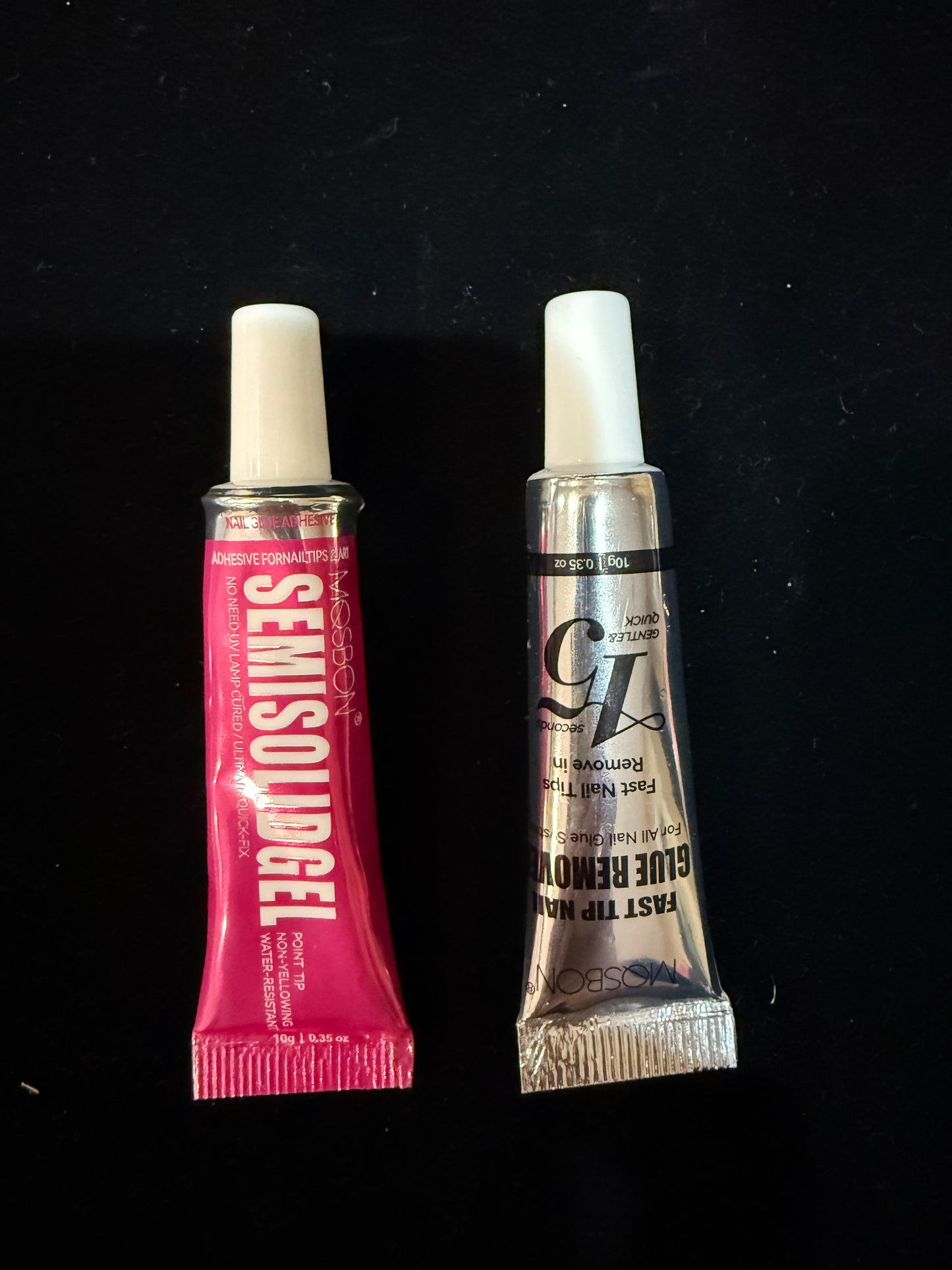 Semi Solid Nail Glue & Remover Set (0.35oz) – Strong Hold 3–4 Weeks, Easy & Safe Removal