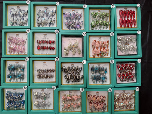 Luxury Handmade Full Rhinestone Press-On Nails – Gift Boxed Sparkling Set