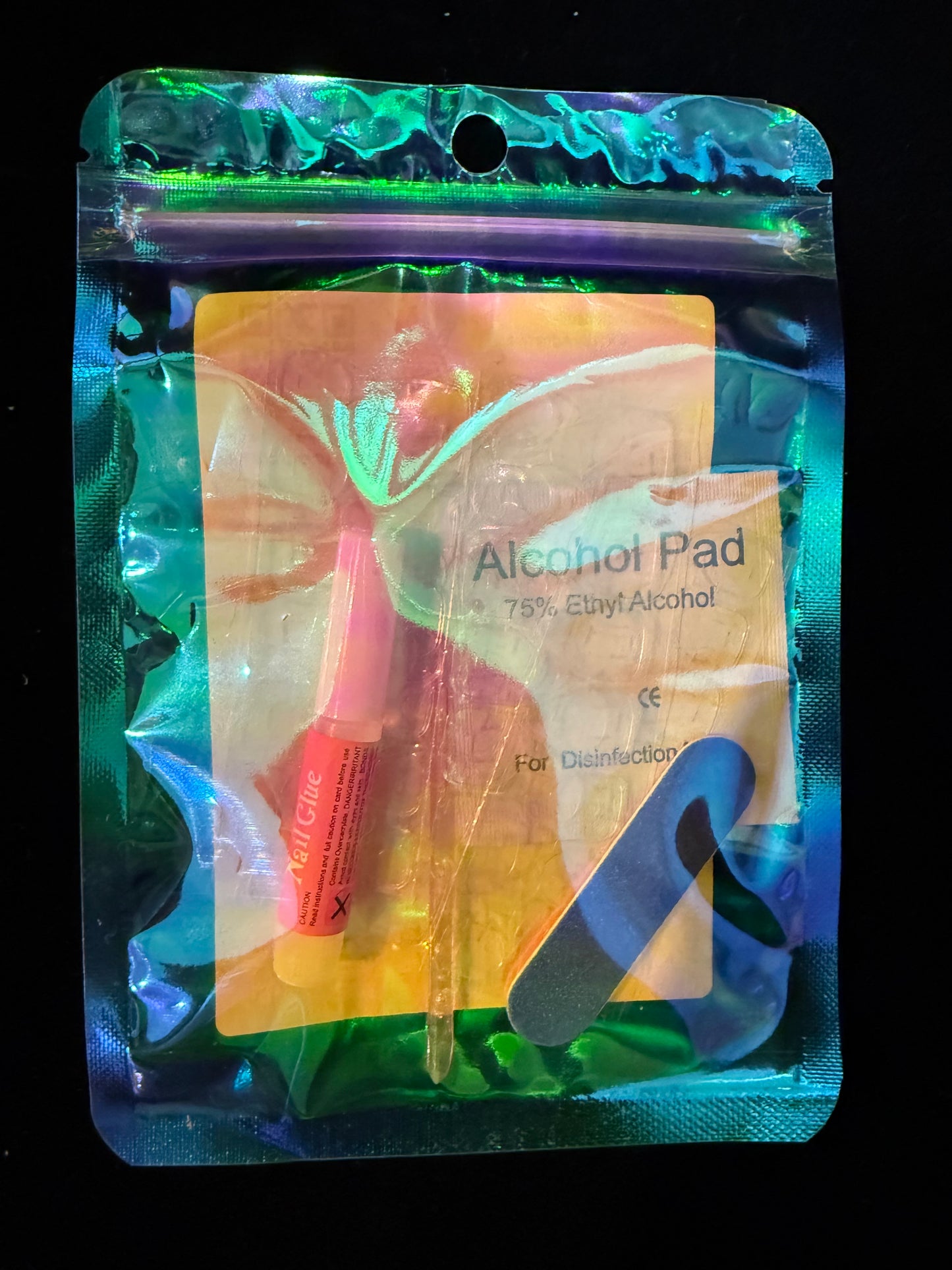 Press-On Nail Application Kit – Jelly Adhesive Tabs, Nail Glue, File, Alcohol Pad & Removal Stick