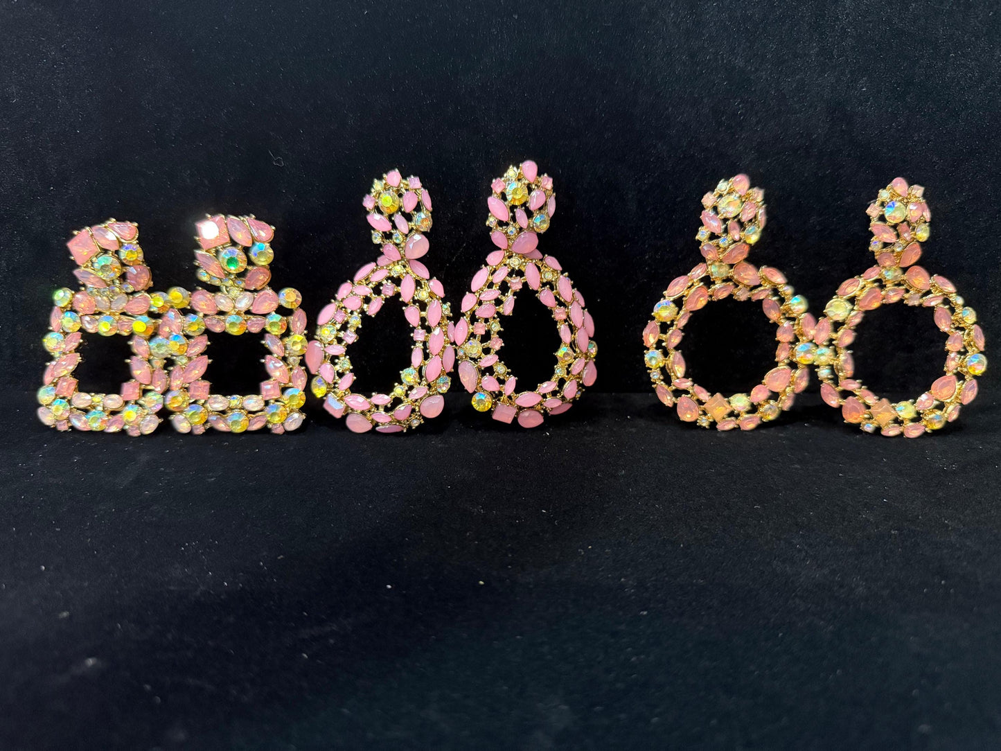 Crystal Statement Earrings  Different Shapes color | Heavy Rhinestone Glam Earrings for Party, Wedding & Night Out