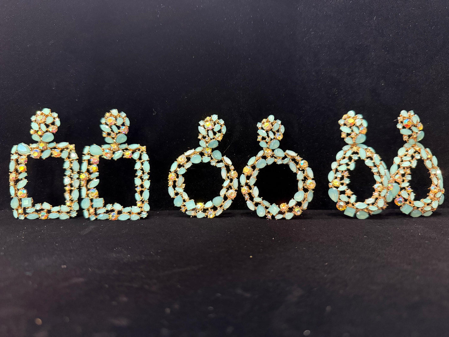 Crystal Statement Earrings  Different Shapes color | Heavy Rhinestone Glam Earrings for Party, Wedding & Night Out