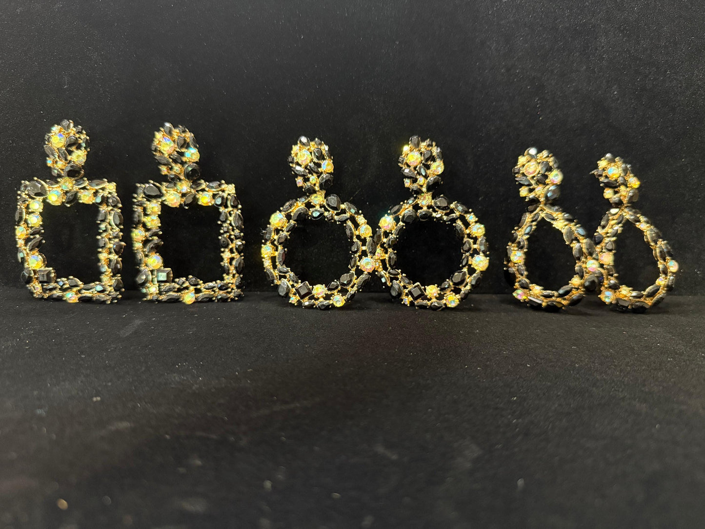 Crystal Statement Earrings  Different Shapes color | Heavy Rhinestone Glam Earrings for Party, Wedding & Night Out