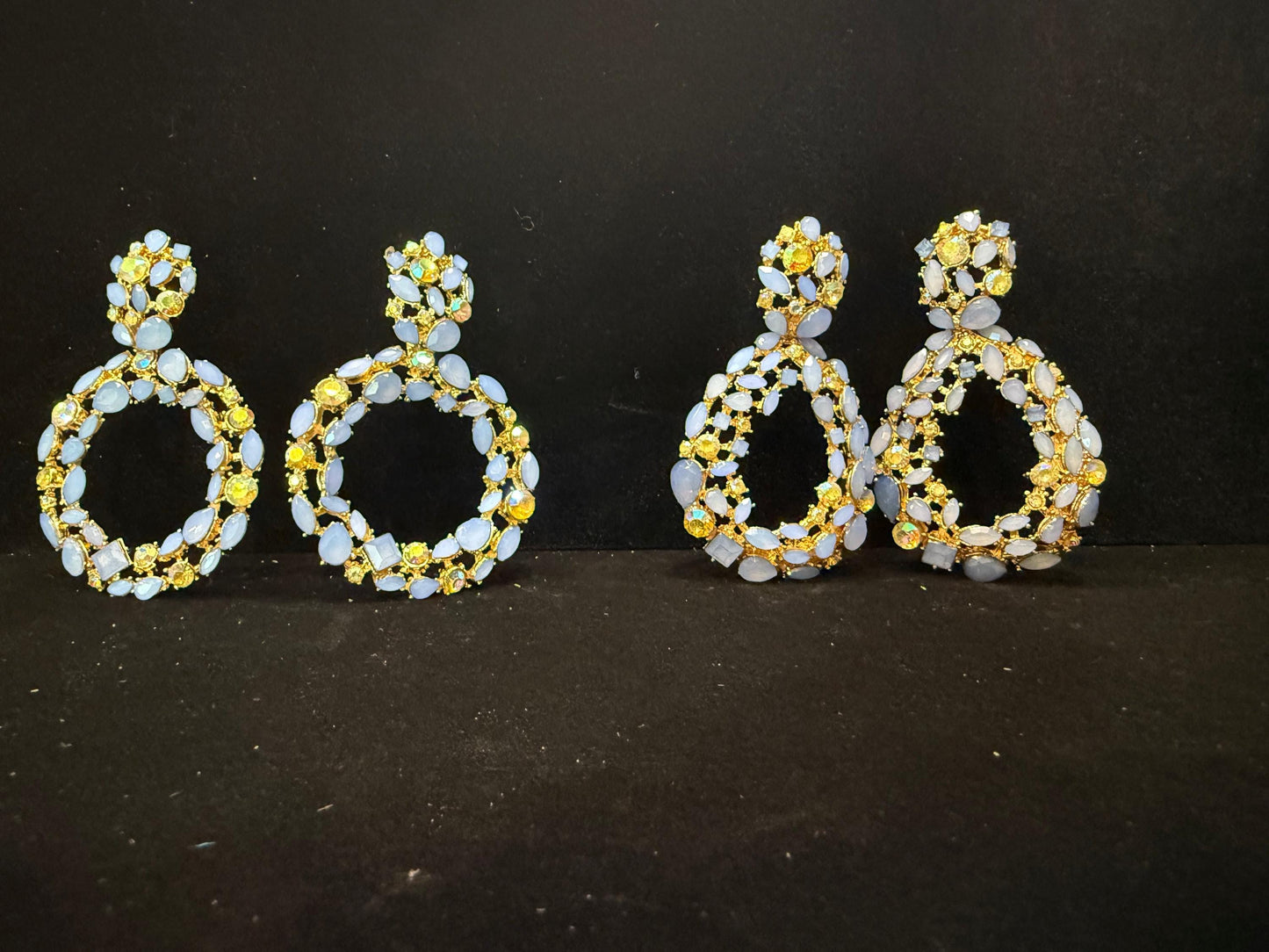 Crystal Statement Earrings  Different Shapes color | Heavy Rhinestone Glam Earrings for Party, Wedding & Night Out